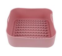 NIYANGLE Thickened Pink Silicone Air Fryer Pot Tray Large Square Non-stick Grill Basket Heat Resistant Steaming Rack for Kitchen Fryer Accessories