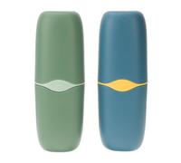 NIYANGLE Travel Toothbrush and Toothpaste Holder 2Pcs Plastic Storage Cups with Lid for Bathroom and Outdoor