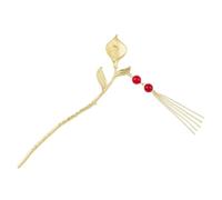 NIYANGLE Tulip Hairpin with Tassel Chain Ancient Style Hair Stick for Long Hair for Buns Vintage Floral Design for Traditional Occasions