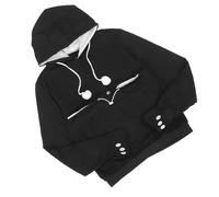 NIYANGLE Unisex Pet Carrier Hoodie with Kangaroo Pocket for Cats and Dogs, Black Polyester Long Sleeve Sweatshirt, Anti-escape and Pet-friendly Design, for Relaxing at Home or Everyday Wear
