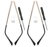 NIYANGLE Universal Metal Eyeglasses Temple Arms Replacement, 2 Sets Gold Eyeglass Leg Repair Parts for Spectacles and Sunglasses, Compatible Spare Eye Glasses Leg Replacement for Reading