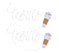 NIYANGLE USB Rechargeable Diamond String Lights 15 LEDs + 1 Color-Changing Slow Flash Warm White Party Decoration Night Lamp for Wine Bottles, 2pcs