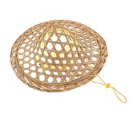 NIYANGLE Vintage Bamboo Conical Hat Classic Eastern Samurai Cosplay Cap Lightweight Oriental Stage Prop for Halloween Party Farmer Sunshade