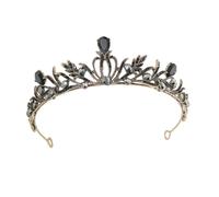 NIYANGLE Vintage Black Rhinestone Bridal Crown Hairband Wedding Accessory for Women and Elegant Birthday Party Tiara Lightweight Fade Resistant Headpiece