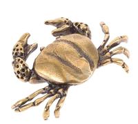 NIYANGLE Vintage Brass Crab Figurine Creative Handcrafted Desktop Ornament for Home Office Decor Stable Antique-style Sculpture for Decoration and Collectibles