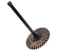 NIYANGLE Vintage Industrial Paper Towel Holder and Kitchen Roll Stand with Iron Pipe Construction, Freestanding Rustic Brass Towel Dispenser for Countertop Use, Sturdy Storage Organizer