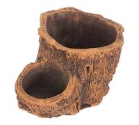 NIYANGLE Vintage-inspired Cement Driftwood Flower Pot with Tree Root Pattern, Small Stump Log Planter for Succulents and Small Plants, Sturdy Rustic Charm for Desk Gardens Decor and Garden