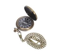 NIYANGLE Vintage Men's Pocket Watch with Waist Chain Polished Retro Roman Numeral Mechanical Watch for Dad Groom Anniversary and Special Events Large Antique Bronze Design