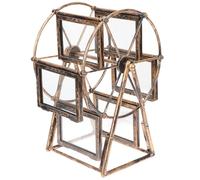 NIYANGLE Vintage Rotatable Ferris Wheel Photo Frame 5-inch Embossed Black Tabletop Picture Display for Home, Office, Nursery Decoration
