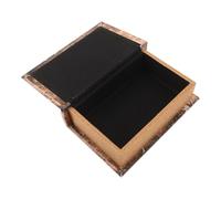 NIYANGLE Vintage Wood Protection Multi-item and Concealed with Organization Book Shaped Decorative Storage Box Made of Features, Classic Brown Retro Style Hidden for Home Décor