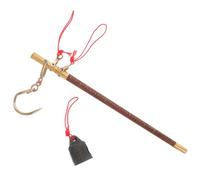 NIYANGLE Vintage Wooden Rod Hanging Scale with Copper Weights and Red Cord 2.5kg Handheld Mechanical Balance Scale for Kitchen and Home Weighing Multipurpose Practical