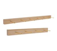 NIYANGLE Wall Mounted Earring Holder and Jewelry Display Organizer in Khaki Wood and Alloy, Long and Short Wood Strip Design, Elegant and Chic for Store or Personal Dresser Room