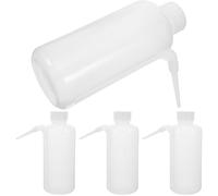 NIYANGLE Wash Bottles with Wide Mouth and Screw Cap 4pcs 500ml Polyethylene Lightweight Translucent Design for Laboratory Chemical Storage and Plant Care, Suitable for Teaching