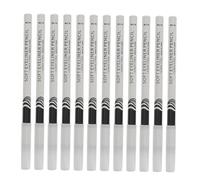 NIYANGLE Waterproof White Eyeliner Pencils 12pcs Set Wooden Barrel Makeup Eyeliner Applicators for Eye Brightening and Cosmetic Use