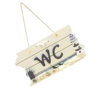 NIYANGLE Wc Hanging Board Wc Plaque Sign Board Mediterranean Style Wooden Door Handle Decoration Toilet Sign Creative Simple Fresh Stylish Bathroom