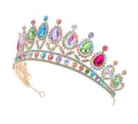 NIYANGLE Wedding Hair Crown for Women Lightweight Alloy and Glass Bridal Headpiece with Handembedded Design, Classic Princess Style Suitable for Weddings and Halloween Cosplay