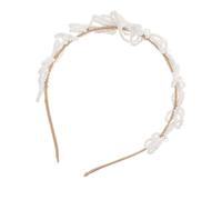 NIYANGLE Wedding Pearl Headband Bridal Flower Hair Accessories Imitation Pearls and Rhinestones Floral Beading Detail for Bride's Special Day