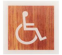 NIYANGLE Wheelchair Accessible Door Sign Acrylic Wood Grain Appearance White Easy to Recognize Sturdy Construction Indoor Use Restroom Sign for People with Disabilities
