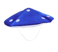 NIYANGLE Whimsical Blue Mushroom Hat Headwear Plush Cap for Cosplay Party Roleplay Festival Accessory with Playful Toad Design