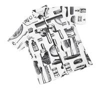 NIYANGLE White Hairdressers Uniform with Breathable Fiber Material and Pocket Design, Comfortable Hairdresser Work Clothes with Short Sleeves and Zipper Closure at Home Hair Colorists