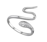 NIYANGLE Winding Snake Shaped Ring Creative Hip-hop Ring Silver Fine Polishing Selection Party Daily Life Stylish Chic Simple