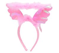 NIYANGLE Wing Headband Angel Headband Boys and Girls Plastic and Plush Hair Hoop Wing Headpiece 2pcs Pink Halloween Christmas Holiday Party Dance Accessories