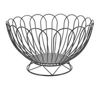NIYANGLE Wire Basket Pastry Holder Black Iron with Large Diameter Ring Base Elegant Chic Design Portable and Firmly Placed for Family Members and Friends Picnic Room Decoration