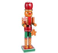 NIYANGLE Wooden Gingerbread Man Nutcracker Puppet 35Cm Xmas Tabletop Nutcracker Decor Christmas Party Ornament Desktop Adornment