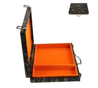 NIYANGLE Wooden Mahjong Storage Box with Embossed Floral Pattern, Large Capacity Organizer for Vintage Chinese Mahjong Tiles, Portable Chess and Tile Holder Suitable for 6.0Cm Pieces,