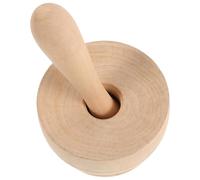 NIYANGLE Wooden Mortar and Pestle Set for Spice Grinding and Seed Crushing, round Shape with Smooth Polished Details, Versatile Use in Kitchen for Garlic, Pepper, and Herbs