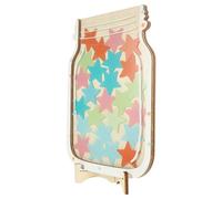 NIYANGLE Wooden Reward Jar with Star Tokens and Behavior Chart for Classroom Motivation Interactive Positive Reinforcement Tool for Home and School Use