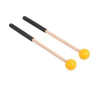 NIYANGLE Wooden Rubber Mallets Designed to Prevent Wrist Fatigue for Marimba and Percussion Instruments, Yellow Colour with Proper Weight and Balance for Children Playing Musical