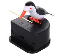 NIYANGLE Woodpecker Push-type Toothpick Dispenser with Black Plumage Design Portable Bird Toothpick Holder Box for Home Use