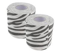 NIYANGLE Zebra Print Toilet Paper Roll 3D Textured Soft Tissue 2 Rolls Decorative Animal Patterned Bathroom Tissue for Household Use