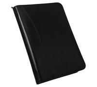 NIYANGLE Zipper Portfolio Binder Document Organizer Folder Ring Binder Business Briefcase for Professionals Office Stationery Storage and Card Holder Black