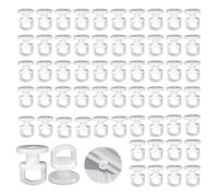 NIYATA 100 x Sliders for Curtain Rails, Sliding Curtain Hooks, Curtain Gliders, Hook Curtain Rail Reinforcement for Cars, Buses, and School Buses (White)