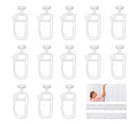 NIYATA 100PCS Curtain Hooks,7 mm Plastic Track Glider Hooks for Sliding Curtain Rails,White Gliders for Window,Door,Durable and Easy to Install