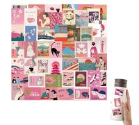 NIYATA 100Pcs Tokyo Travel Stamp Stickers, Vintage Japan Retro Postage Design, Waterproof Vinyl Stickers Pack for Luggage, Scrapbook, Laptop, Water Bottle, Skateboard & DIY Crafts