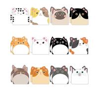 NIYATA 12PCS Cat Notes, Cute Sticky Notes Set, Cute Mini Memo Note Pad for Office School Home Creative Decoration Party Bag Fillers for Teens Women Cat Designs