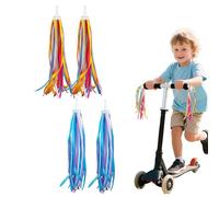 NIYATA 2 Pair Bicycle Tassel Ribbon,Kid's Bike Streamers,Scooter Tassels for Girls and Boys,Bike Accessories,Bicycle Handlebars Grips Tassel Ribbons,Scooter Accessories
