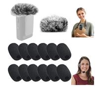 NIYATA 2 Pcs Mic Windscreen and 12 Pcs Foam Covers for DJI MIC 2/ DJI Osmo Pocket 3, Furry Windscreen Muff Wind Cover + Foam Microphone Windscreen Cover, Noise Filter for Lavalier/Handheld Mic