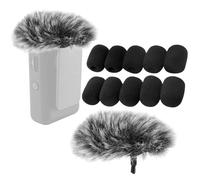 NIYATA 2 PCS Mic Windscreen and 12 Pcs Foam Covers for Dji Microphone Mini Microphone, Furry Windscreen Muff Wind Cover + Foam Microphone Windscreen Cover, Noise Filter for Lavalier/Handheld Mic