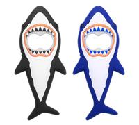 NIYATA 2Pcs Shark Bottle Openers, Creative Fridge Magnet Cartoon Ocean Animal Beer Opener,Portable Corkscrew Refrigerator Magnet for Bar Travel Kitchen,Blue and Black