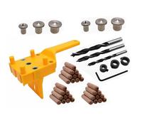 NIYATA 44 pcs Dowel Jigt, Dowelling Jig, Self Centering Dowelling Jig, Woodworking Drill Guide Set for 6/8/10mm,Durable Doweling Hole Saw Tools for Precision Drilling and Easy Use