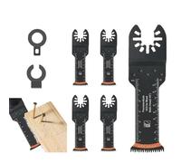 NIYATA 5 PCS Multi Tool Blade, Multitool Blades for Efficient Cutting, Titanium Multi Tool Blades Extra-Long Reach Oscillating Saw Blades Multitool Accessories Kit for Wood Metal Screws Plastic
