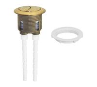 NIYATA Brushed Brass Toilet Flush Button, Universal Dual Flush for 38-42mm Cistern Hole, Adjustable Spindle, Top/Front Mount for Close Coupled WC