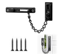 NIYATA Door Chain Lock Black, Stainless Steel Security Chain Guard for Internal Doors,Anti-Theft Safety Latch Lock with Spring and Screws for Home,Apartment,Hotel,Bedroom Use