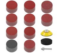 NIYATA Drill Sanding Attachment, 120 Pcs 50mm Sanding Discs Kit, Assorted Grits 80 120 180 240 320 400 600 1000 2000 3000 for Polishing, Includes Adapter for Power Tools