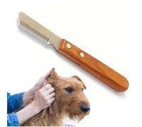NIYATA Furminator for Dogs, Hand Stripping Tools for Dogs, Dog Stripping Knife with Ergonomic Wooden Handle Hand Stripping Tool for Grooming Border Terriers and Other Wire-Haired Breeds