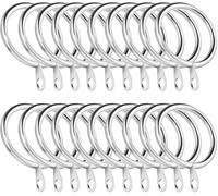 NIYATA Metal Curtain Rings 24 Pcs, 42mm Inner Diameter Heavy-Duty Curtain Pole Rings, Smooth Sliding Drapery Hoops for Rods, Easy Clip Hanging Rings for Curtains